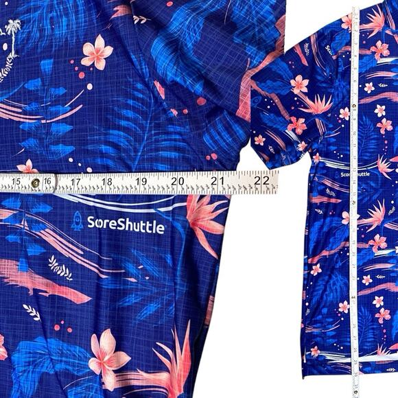 Sunday Crew Golf Polo M Tropical Palm Trees Hawaiian Novelty Loud Vibrant UPF - Picture 8 of 11